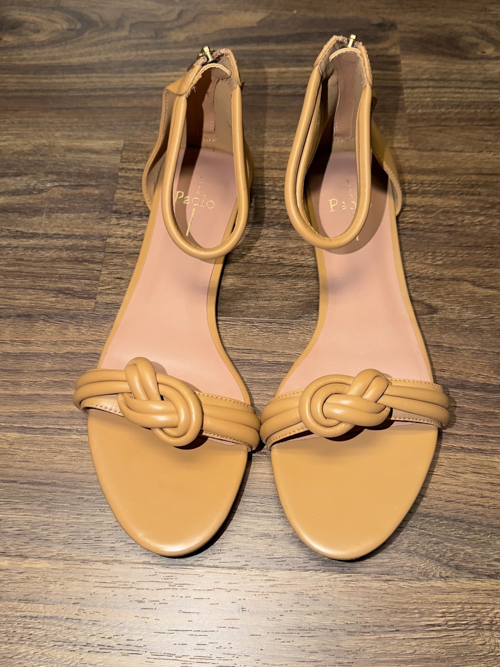 Paolo Women's Knot-Front Ankle Strap Sandals in Tan